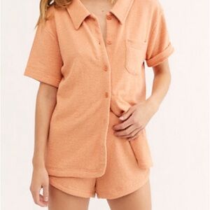 Free People Beach Terry Set in Peach Pit